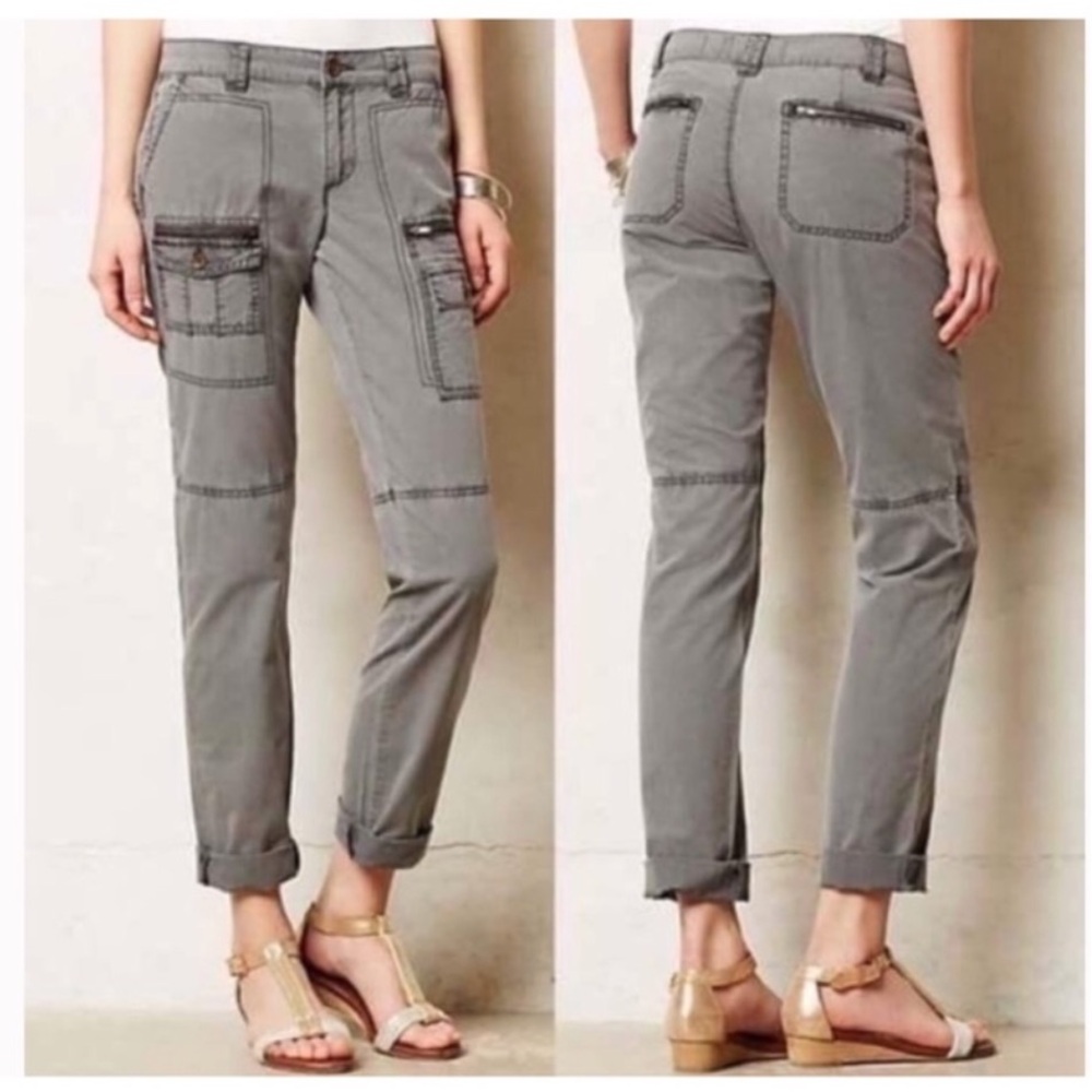 Anthropologie Hei Hei Westport Gray Cargo Pants
